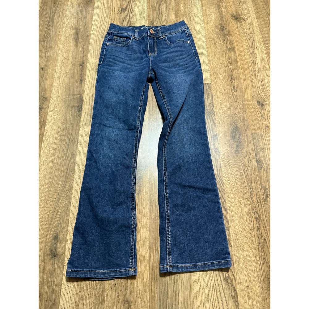 Jordache Jeans Girls Size 8 Dark Wash Denim Stretch Bootcut Pockets Casual